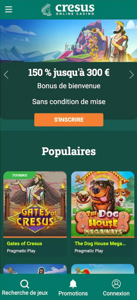 application mobile de casino