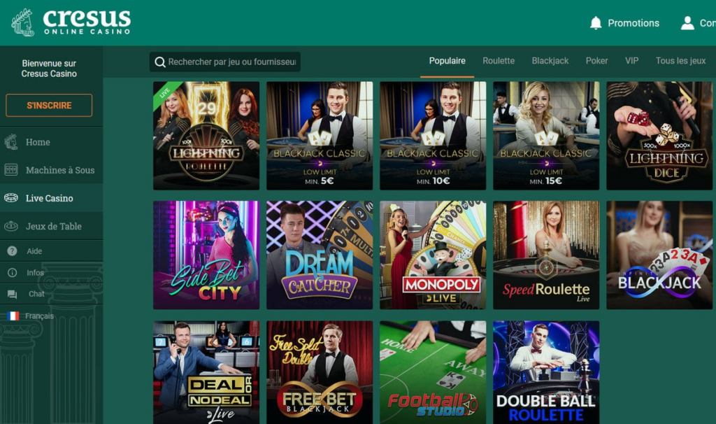 casinos en direct les plus populaires cresus casino 